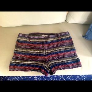 Loft linen Rivera navy and coral shorts- size 14. GUC